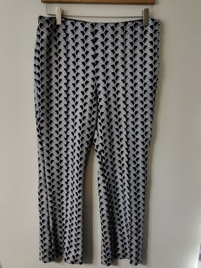 Maeve Anthropologie The Margot Geometric Crop Flare Pants Women's Medium Stretch